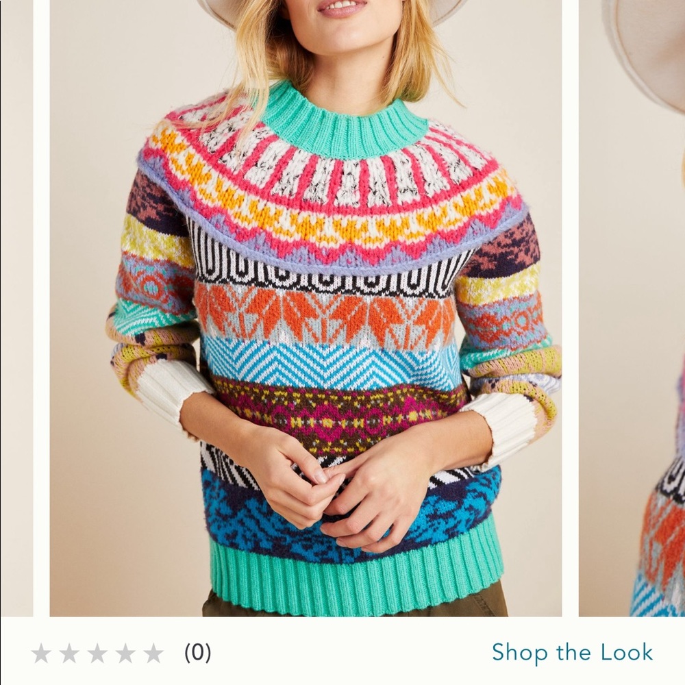 Anthropologie Ryan Fair Isle Pullover Sweater